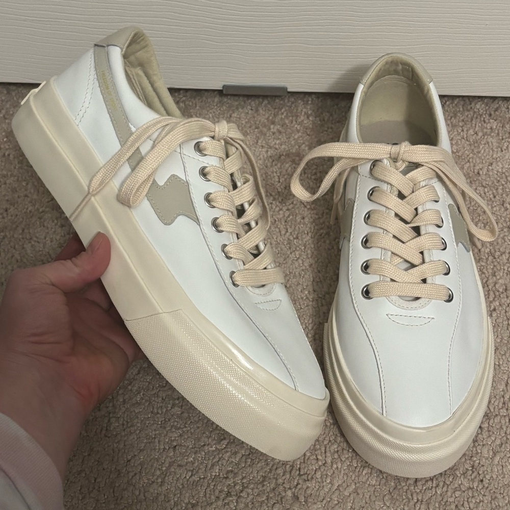 Stepney Workers Club | Dellow S Strike Leather Sneakers White‎ Putty Sz 41/8